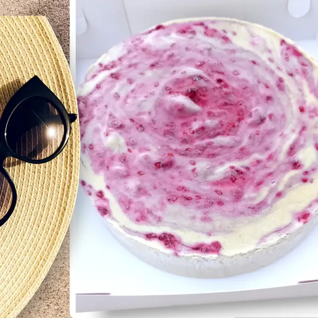 Zdrava sladoled torta sa malinama